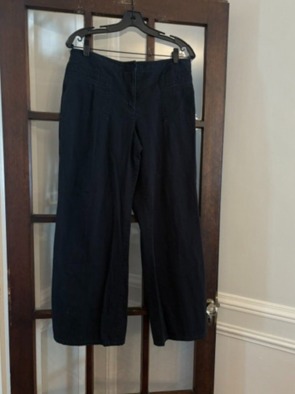 LOFT Vintage Black Cargo-Style Cropped Pants, Size 12